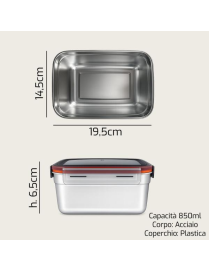 CONTENITORE ACCIAIO 19,5x14,5x6,5 C/COP