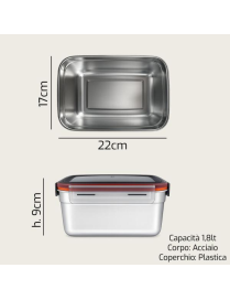 CONTENITORE ACCIAIO 22,5x17,5x9 C/COP