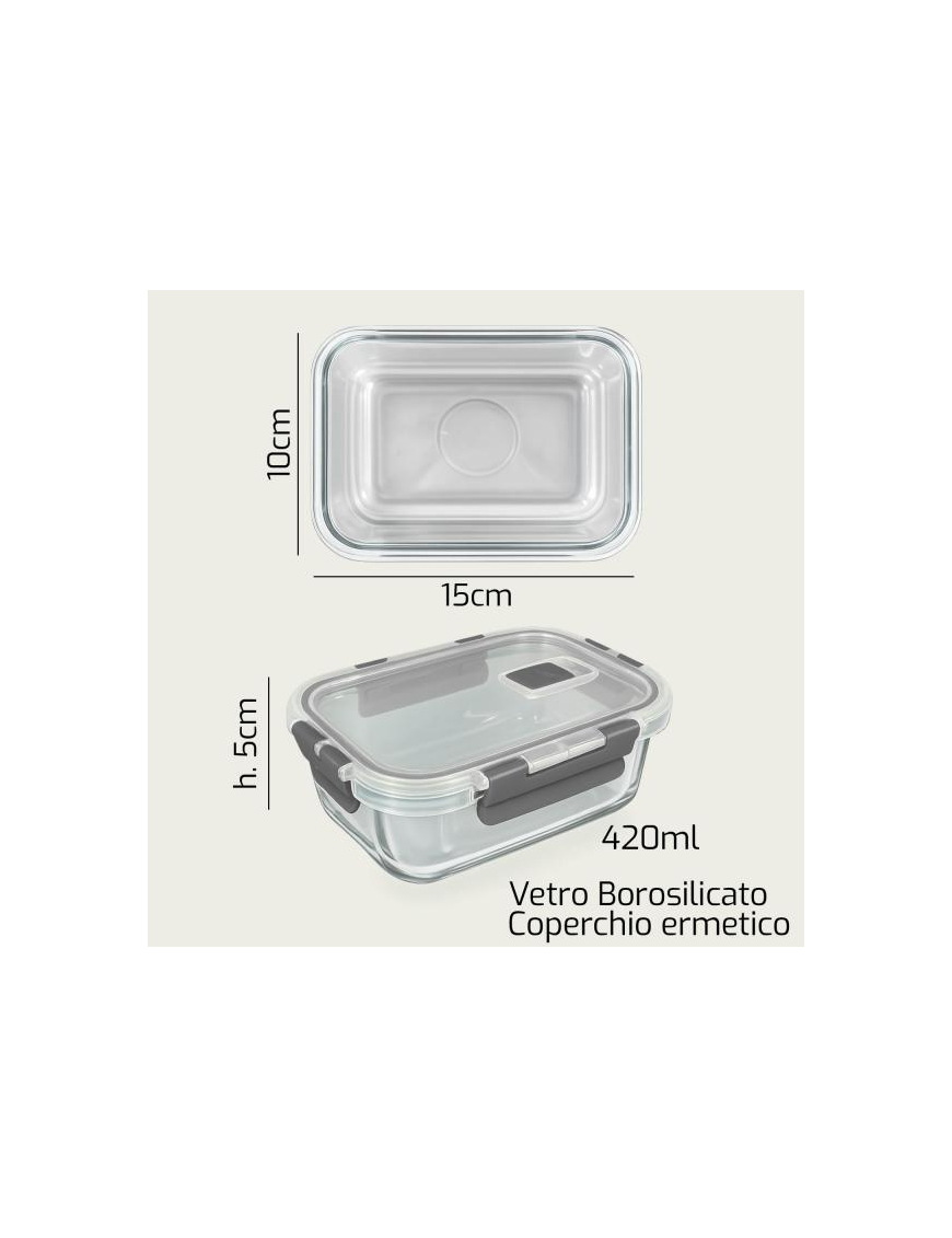L.VETRO CONTENITORE  RETT 15x10x5cm 1933