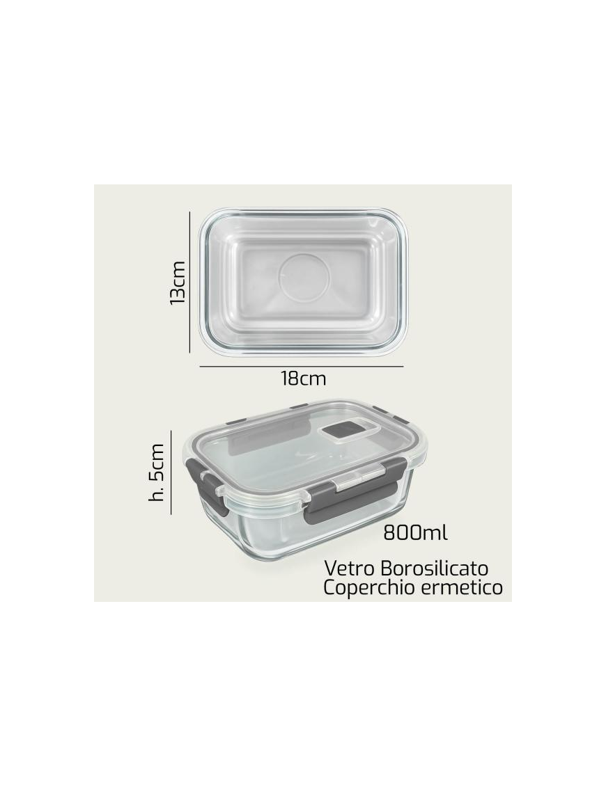 L.VETRO CONTENITORE  RETT 18x13x6cm 1935
