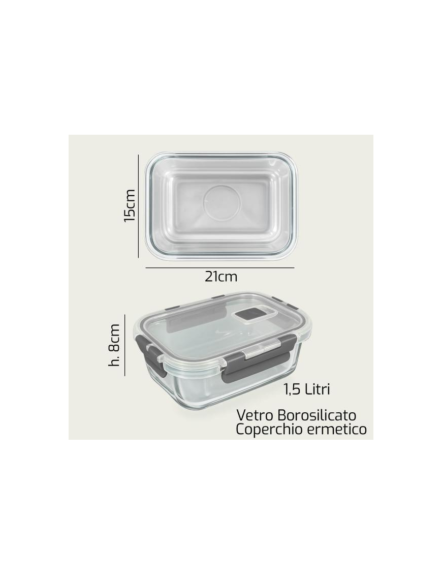 L.VETRO CONTENITORE  RETT 21x15x8cm 1937
