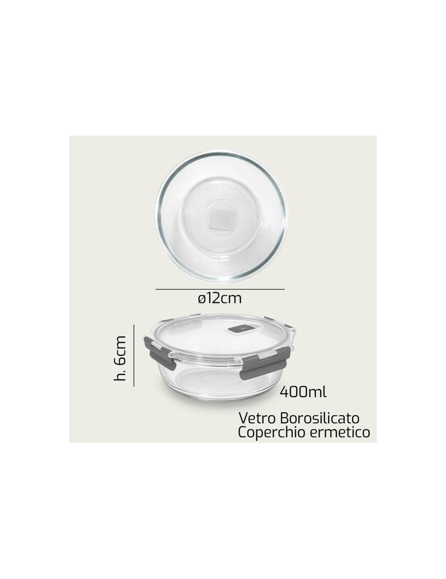 L.VETRO CONTENITORE  TONDO 13x6cm 1938
