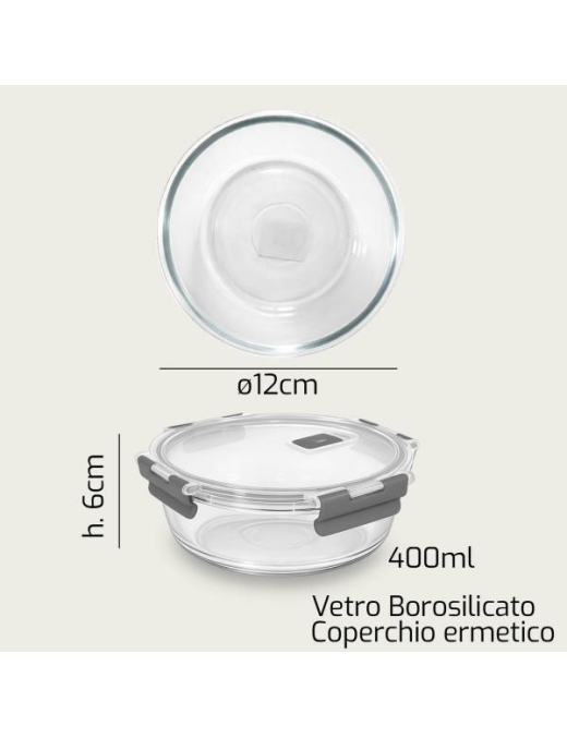L.VETRO CONTENITORE  TONDO 13x6cm 1938