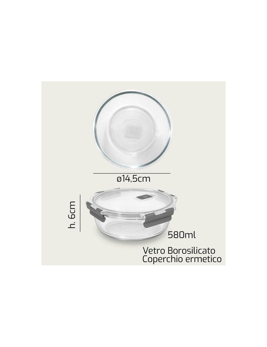 L.VETRO CONTENITORE  TONDO 15x6cm 1939