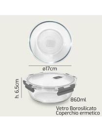 L.VETRO CONTENITORE  TONDO 17x6,5cm 1940