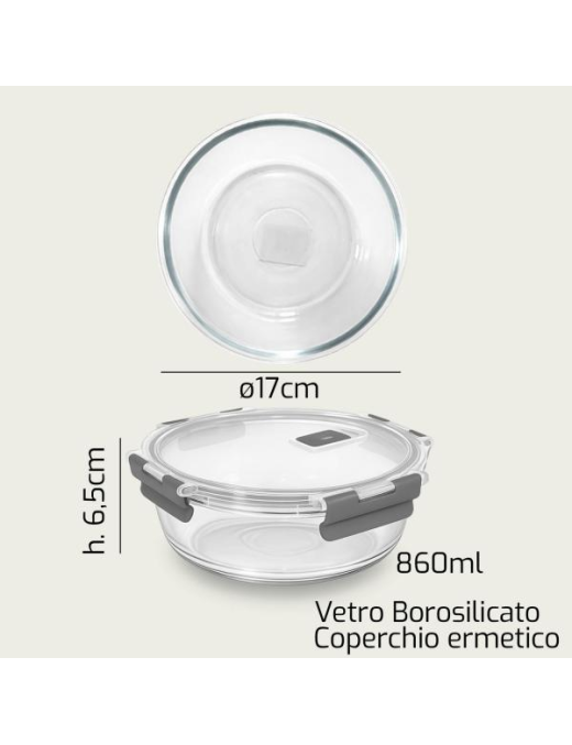 L.VETRO CONTENITORE  TONDO 17x6,5cm 1940