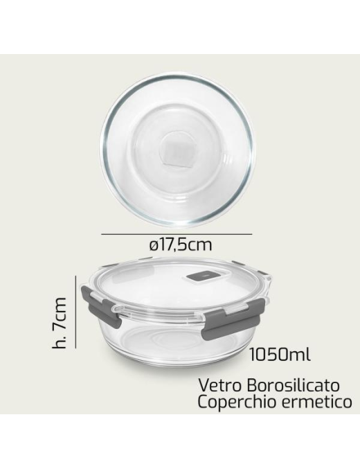 L.VETRO CONTENITORE  TONDO 17x7cm 1941