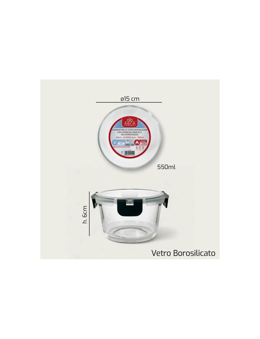 L.VETRO CONTENITORE   TONDO 15x6cm 1195