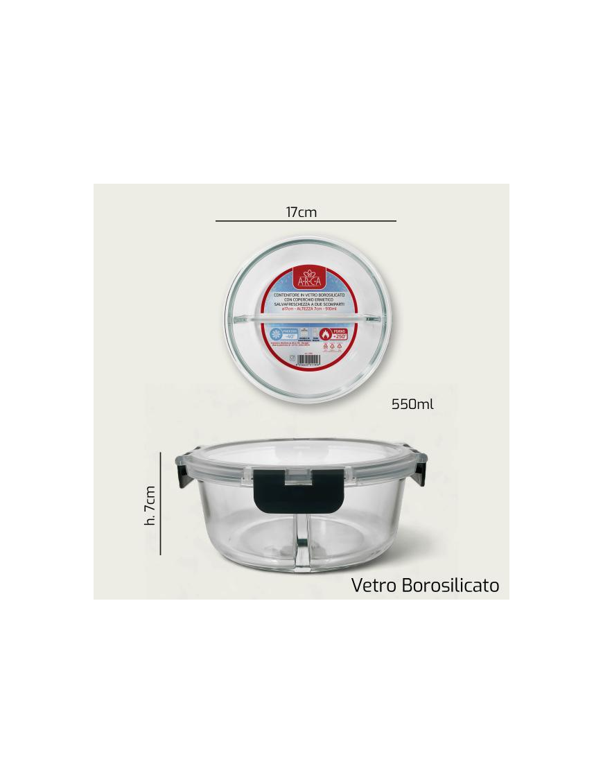 L.VETRO CONTENITORE   TONDO 17x7cm