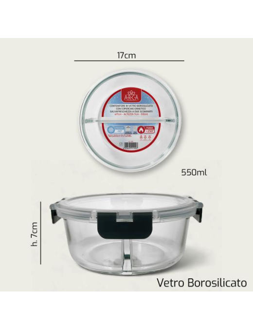 L.VETRO CONTENITORE   TONDO 17x7cm