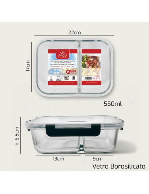 L.VETRO CONTENITORE   RETT 22x16x6cm