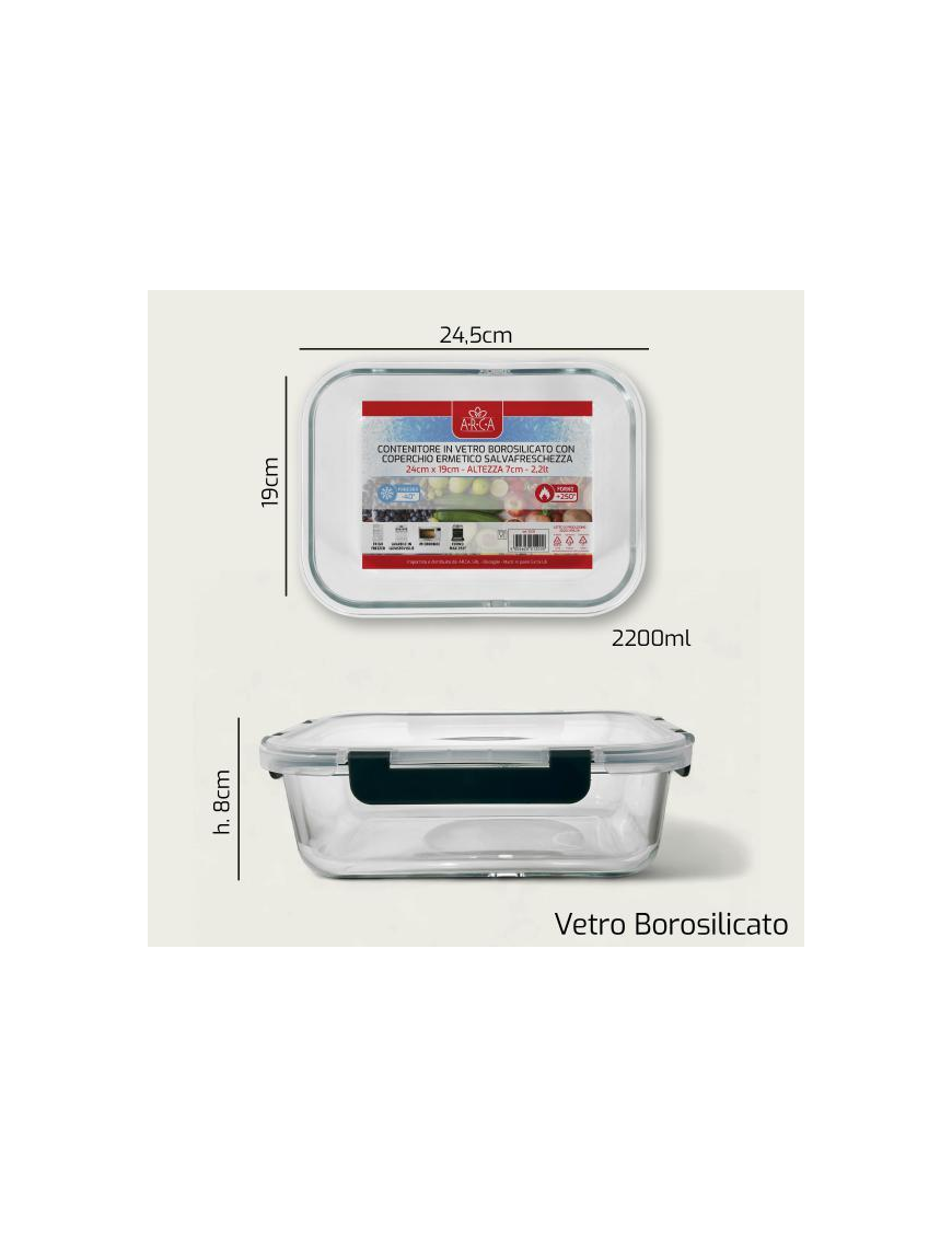 L.VETRO CONTENITORE   RETT 24x19x7cm
