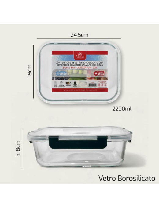 L.VETRO CONTENITORE   RETT 24x19x7cm