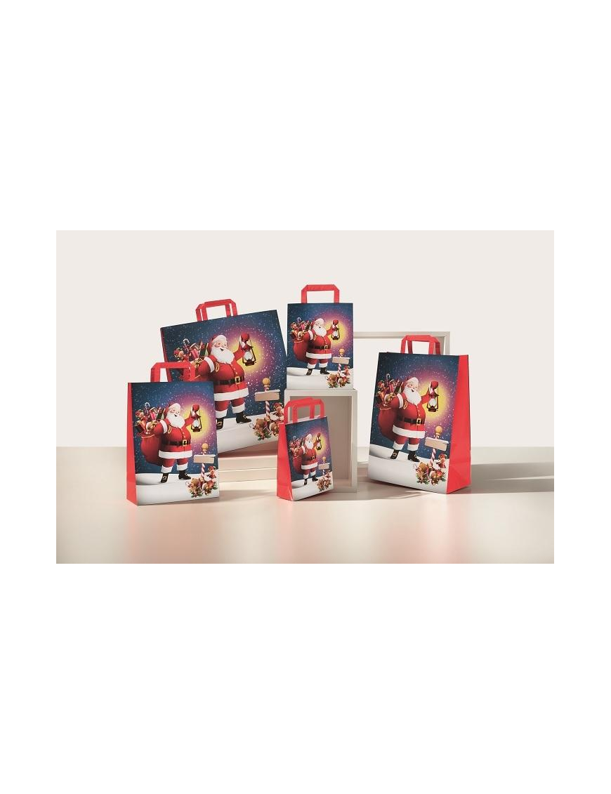 SHOPPER BABBO NATALE 22+10x29 CENTIMETRI 80 GRAMMI