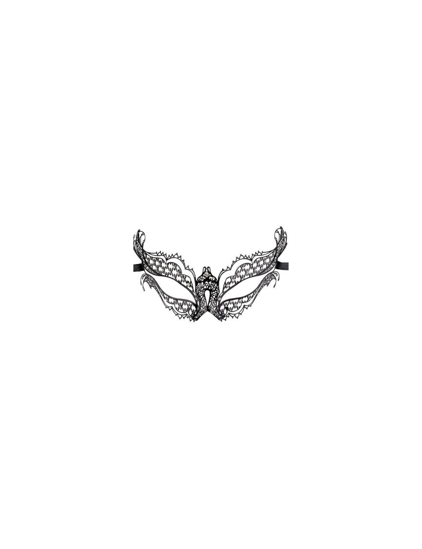 MASCHERA NERA METALLO CON STRASS