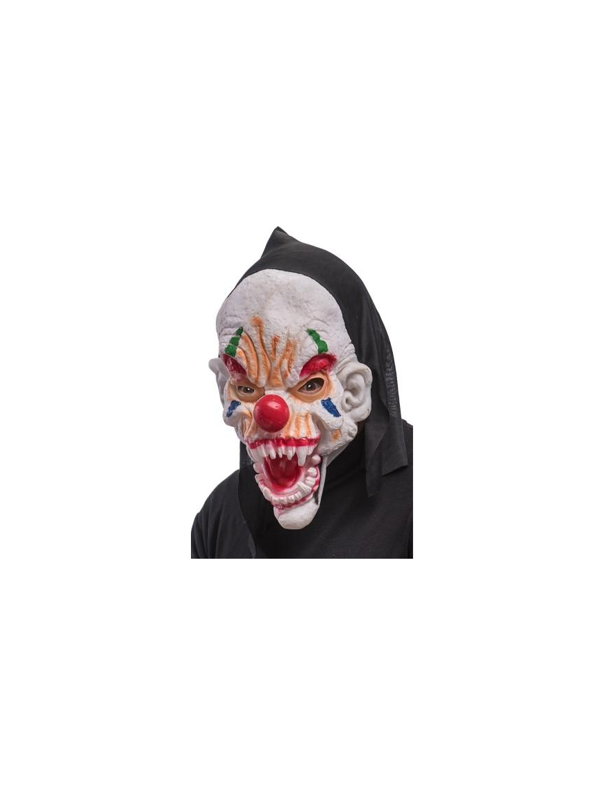 MASCHERA CLOWN GOMMA CON CAPPUCCIO