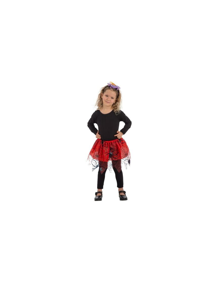 TUTU' BIMBA ROSSO CON RAGNATELE 30cm