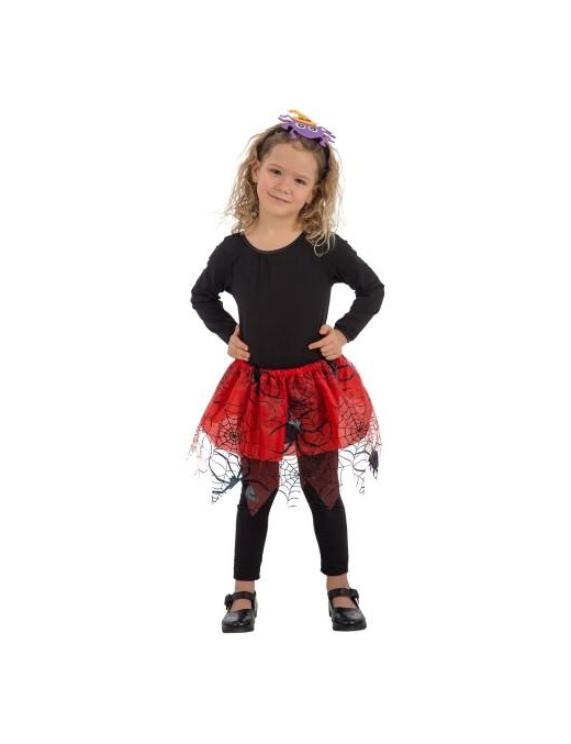 TUTU' BIMBA ROSSO CON RAGNATELE 30cm