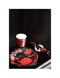 DISPOSABLE TABLE SET WITH BLOOD FOR 6 PEOPLE