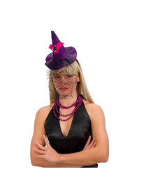 HEADBAND WITH PURPLE WITCH HAT