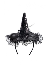 SATIN BLACK WITCH HAT