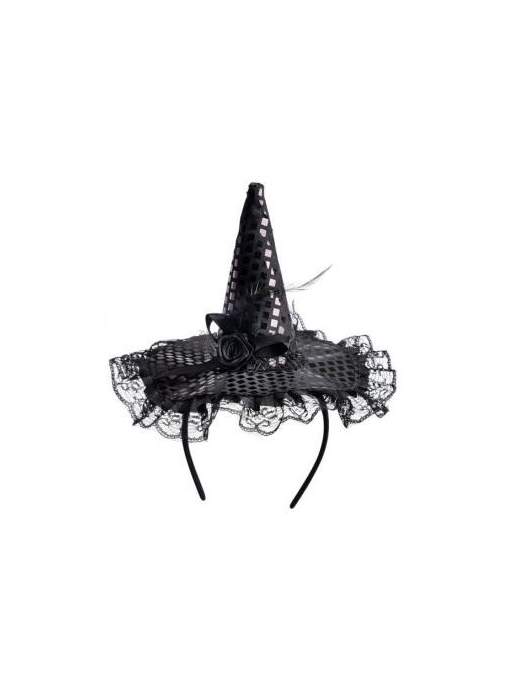 SATIN BLACK WITCH HAT