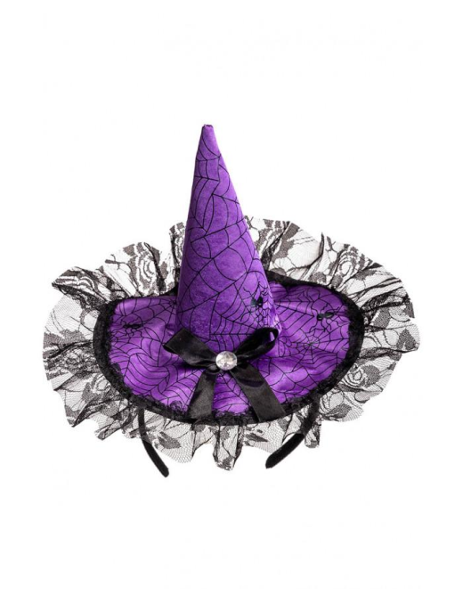 CAPPELLO STREGA RASO VIOLA E FIOCCO