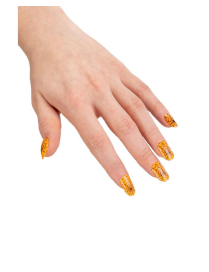 ORANGE NAILS WITH COBWEBS