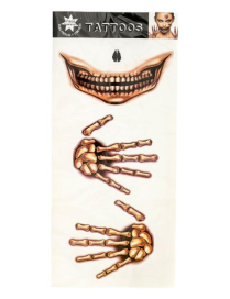 TATUAGGI BOCCA, MANI SCHELETRO