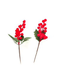 BACCHE FLOCCATE ROSSE PICK 30 CENTIMETRI