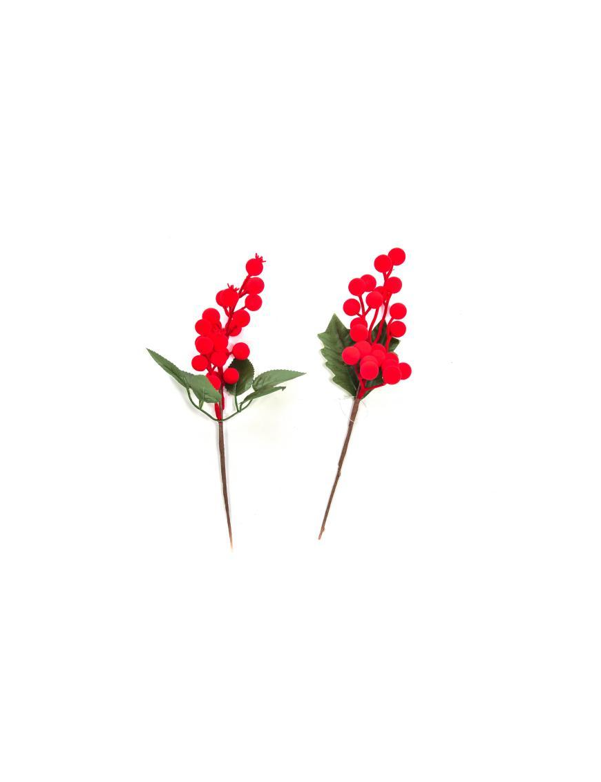 BACCHE FLOCCATE ROSSE PICK 30 CENTIMETRI