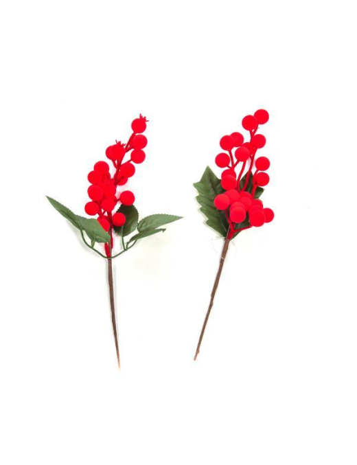 BACCHE FLOCCATE ROSSE PICK 30 CENTIMETRI
