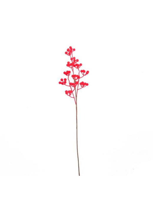 RED FLOCKED BERRIES PICK 78 CENTIMETERS