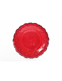 CAMPIGLIO RED GLASS PLATE 28 CENTIMETERS