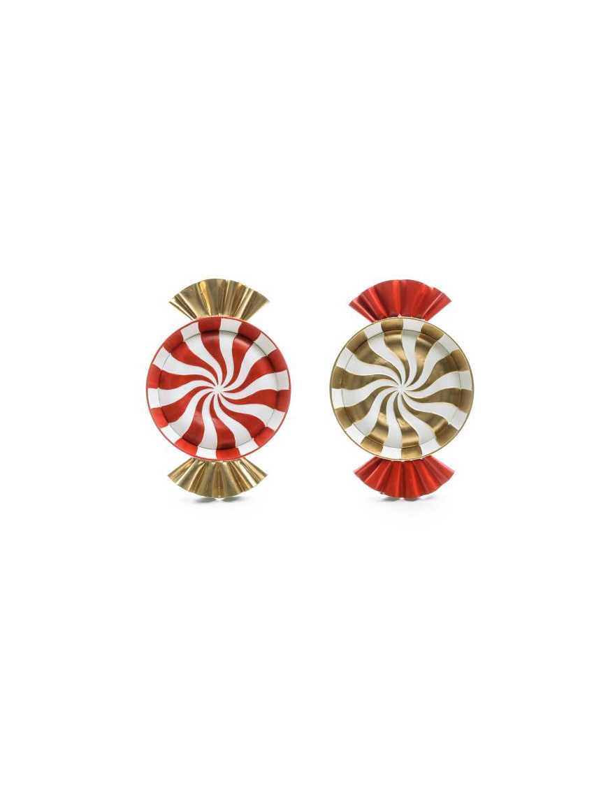 VASSOIO CANDY METALLO 40x27x4cm