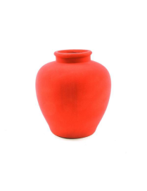 VASO EFFETTO VELLUTO ROSSO 18x20cm