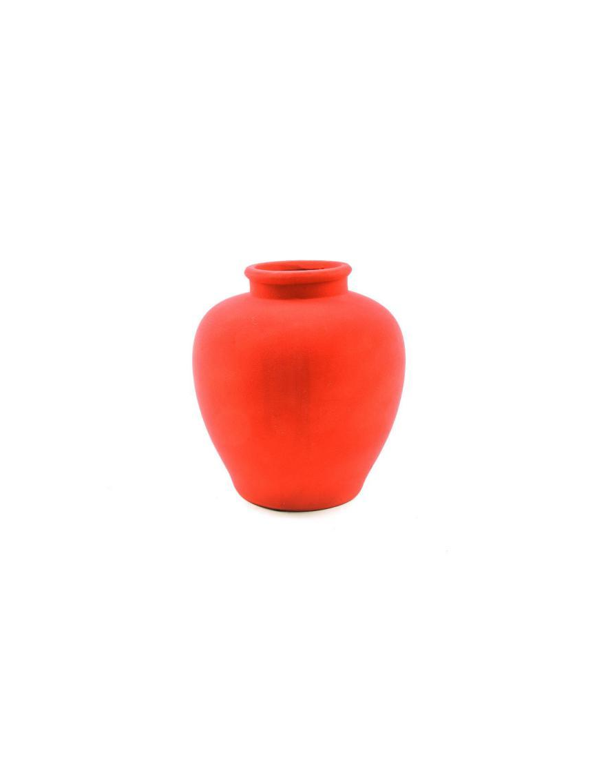 VASO EFFETTO VELLUTO ROSSO 18x20cm