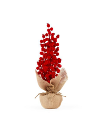 RED FLOCKED BERRIES SEEDLING 42cm