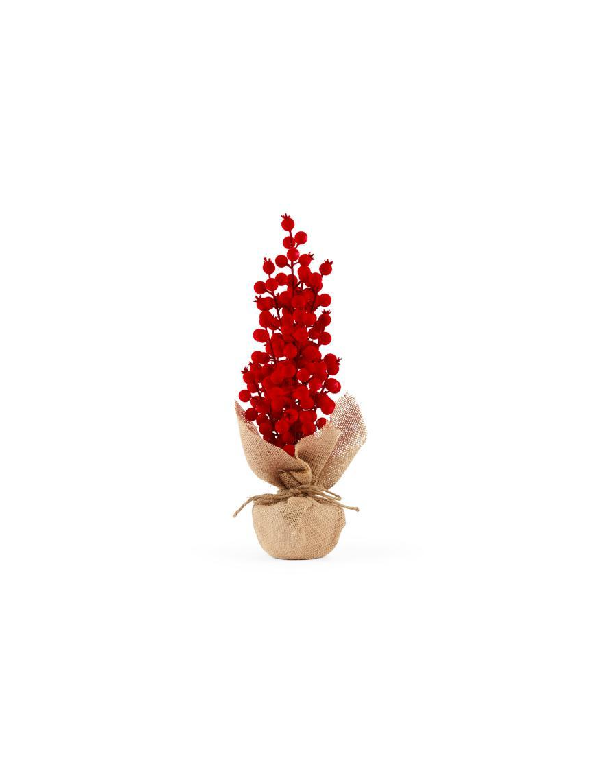 RED FLOCKED BERRIES SEEDLING 42cm