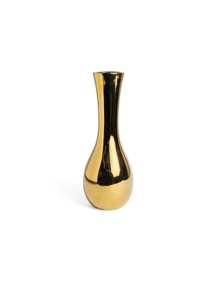 GOLDEN CERAMIC VASE 10x28cm
