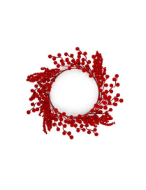 DIETROPORTA BACCHE FLOCCATE ROSSE  43cm