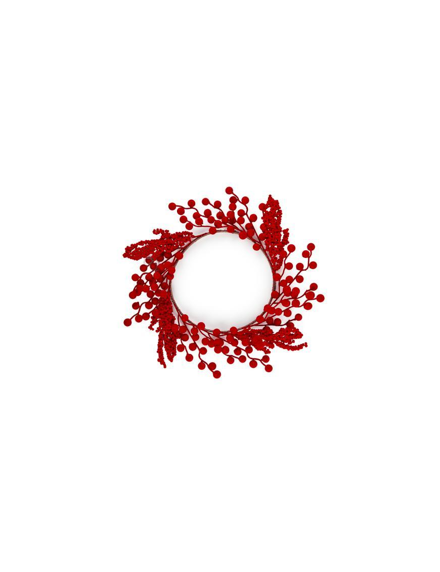 DIETROPORTA BACCHE FLOCCATE ROSSE  43cm