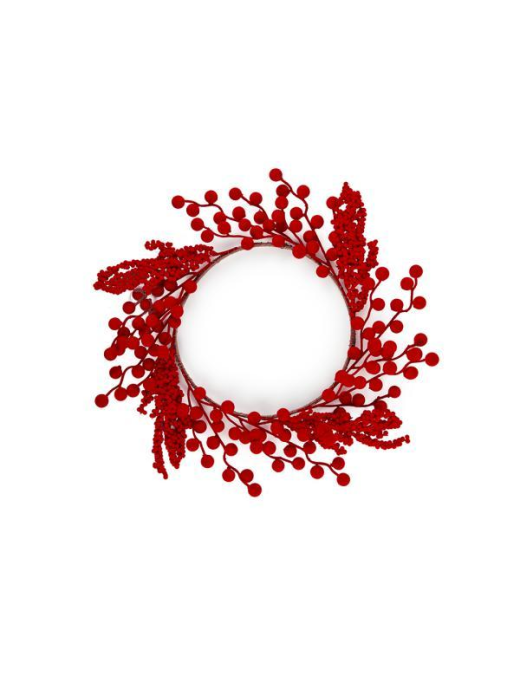 DIETROPORTA BACCHE FLOCCATE ROSSE  43cm