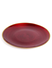 LINEA VETRO ROSSO/ORO PIATTO TONDO 32cm