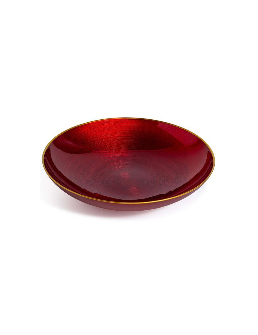 LINEA VETRO ROSSO/ORO CENTROTAVOLA 30cm