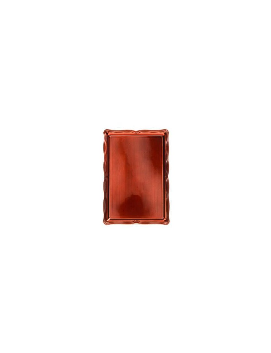 PLASTIC LINE RED RECTANGULAR TRAY 24x16cm