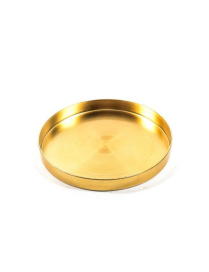 PLASTIC LINE ROUND GOLD TRAY 27cm