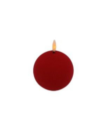 CANDELA LED FLOCCATA ROSSA SFERA 10cm