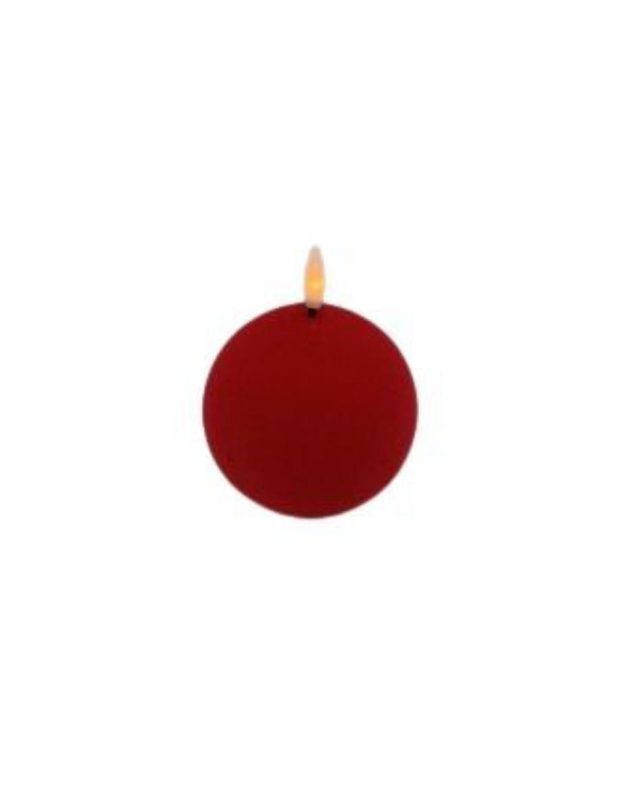 CANDELA LED FLOCCATA ROSSA SFERA 10cm