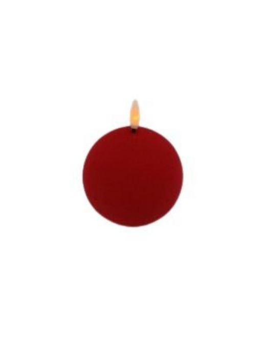CANDELA LED FLOCCATA ROSSA SFERA 10cm